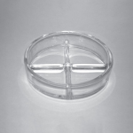 Petrie Dish, Pyrex Glass/Divided into 4 quadrants